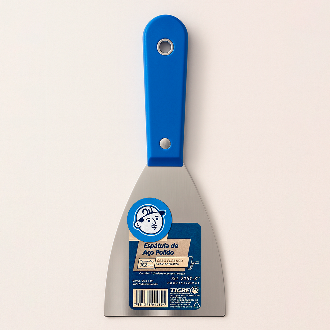 Espátula de Aço Polido • Cabo Plástico • Ref. 2151 • TIGRE