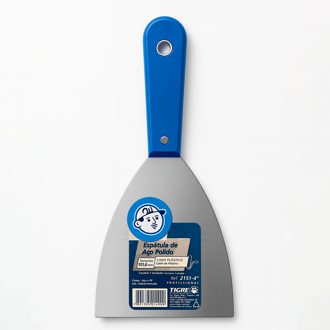 Espátula de Aço Polido • Cabo Plástico • Ref. 2151 • TIGRE