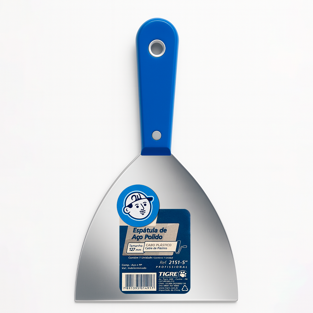 Espátula de Aço Polido • Cabo Plástico • Ref. 2151 • TIGRE